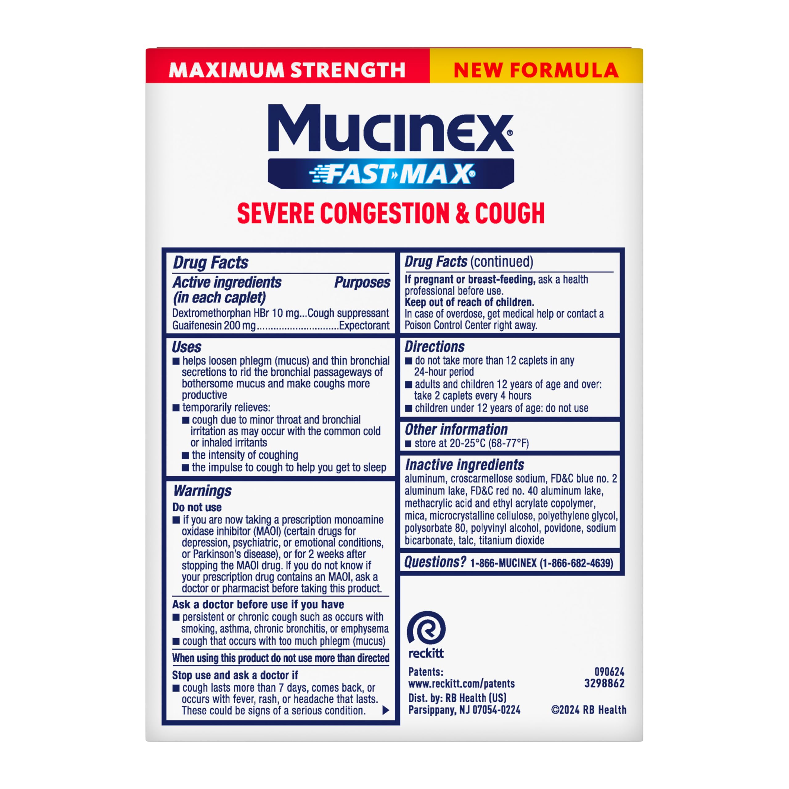 Mucinex Fast-Max notice-instructions: indications claires pour l'usage