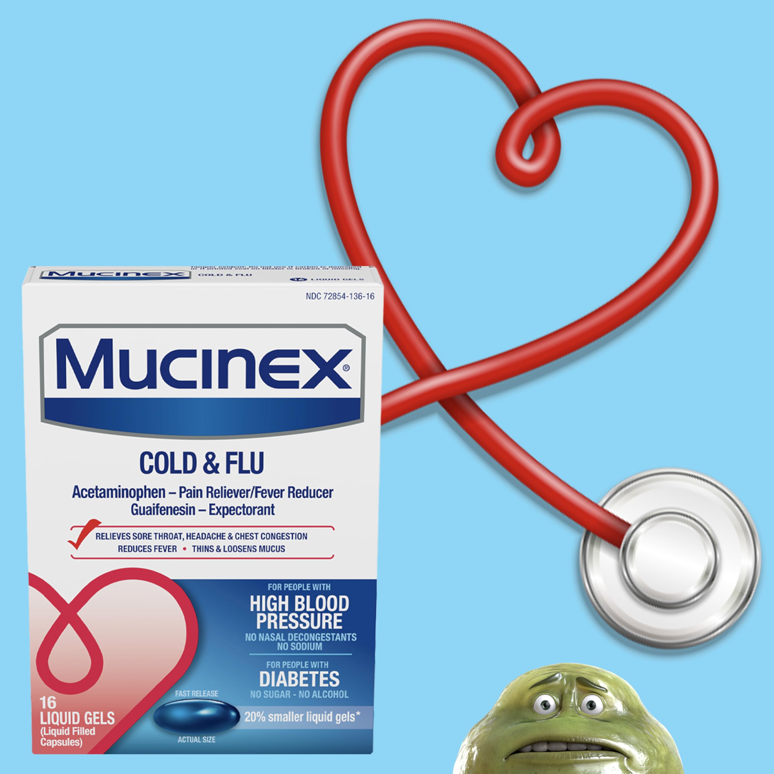 Mucinex Gels liquides – Adulte et adolescent à partir de 12 ans.