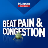 Emballage Mucinex Rapide Clarté avec informations de dosage.