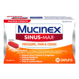 Boîte Mucinex Sinus-Max, 20 comprimés, présentation générale du produit.