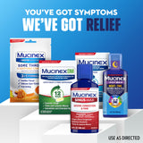 Mucinex Sinus-Max, contenu liquide, met en évidence la consistance fluide du produit.