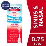 Effet menthol frais sur le spray nasal Mucinex Sinus-Max.