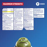 Mucinex Sinus-Max, etiquette détail, met en évidence les ingrédients actifs et leurs usages possibles.