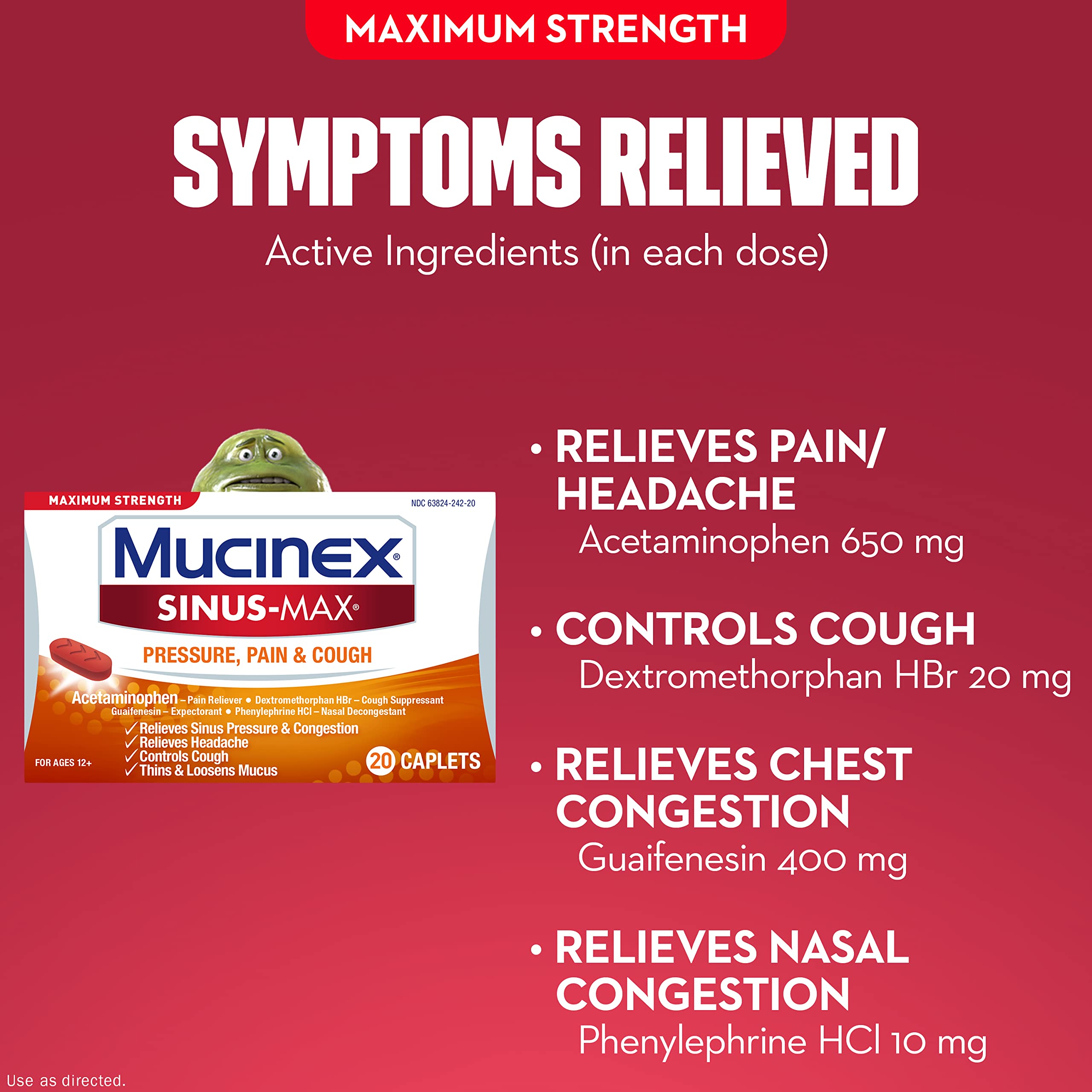 Graphique illustrant les symptômes ciblés par Sinus-Max.