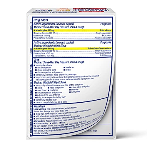 Mucinex Sinus-Max Jour caplets-douleur-de-tete: aide potentielle à soulager les douleurs associées.