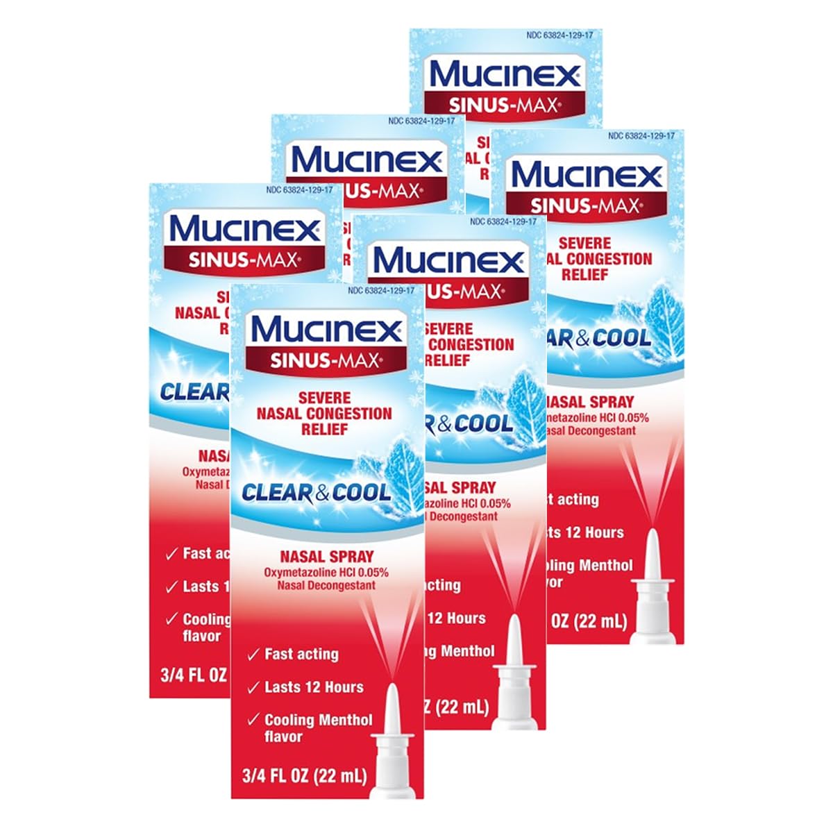Spray nasal Mucinex Sinus-Max: décongestion rapide et ciblée.
