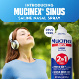 Mucinex Sinus Saline, bouteille 4,5 oz, solution saline prête à l’emploi.