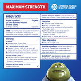 Comprimé Mucinex 1200 mg guaifenesin prêt à fluidifier le mucus.