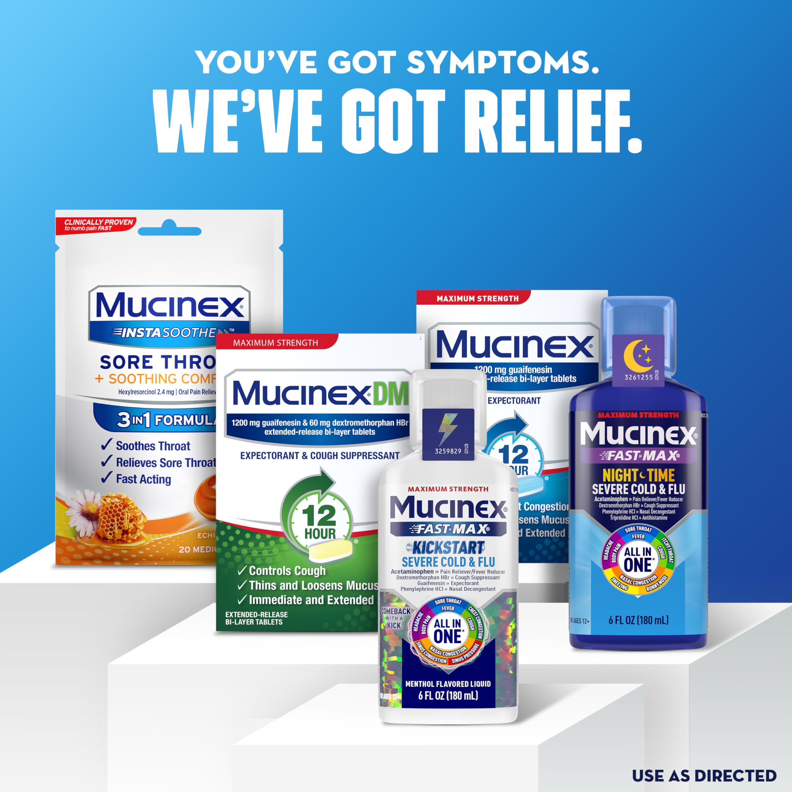 Utilisation quotidienne des comprimés Mucinex pour adultes.