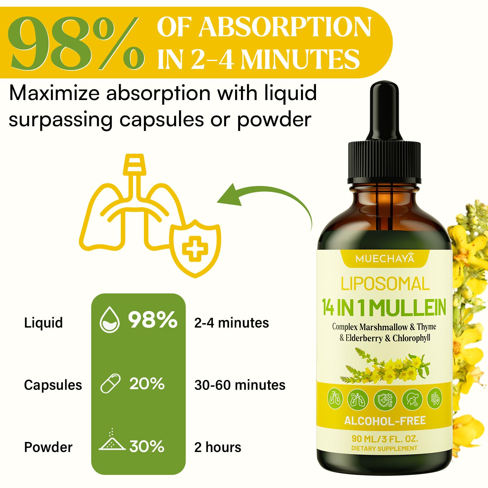 Gouttes Muechaya Molène naturel, sans alcool et sans OGM.