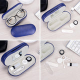 Muf design bleu etui portable pour lentilles et lunettes.