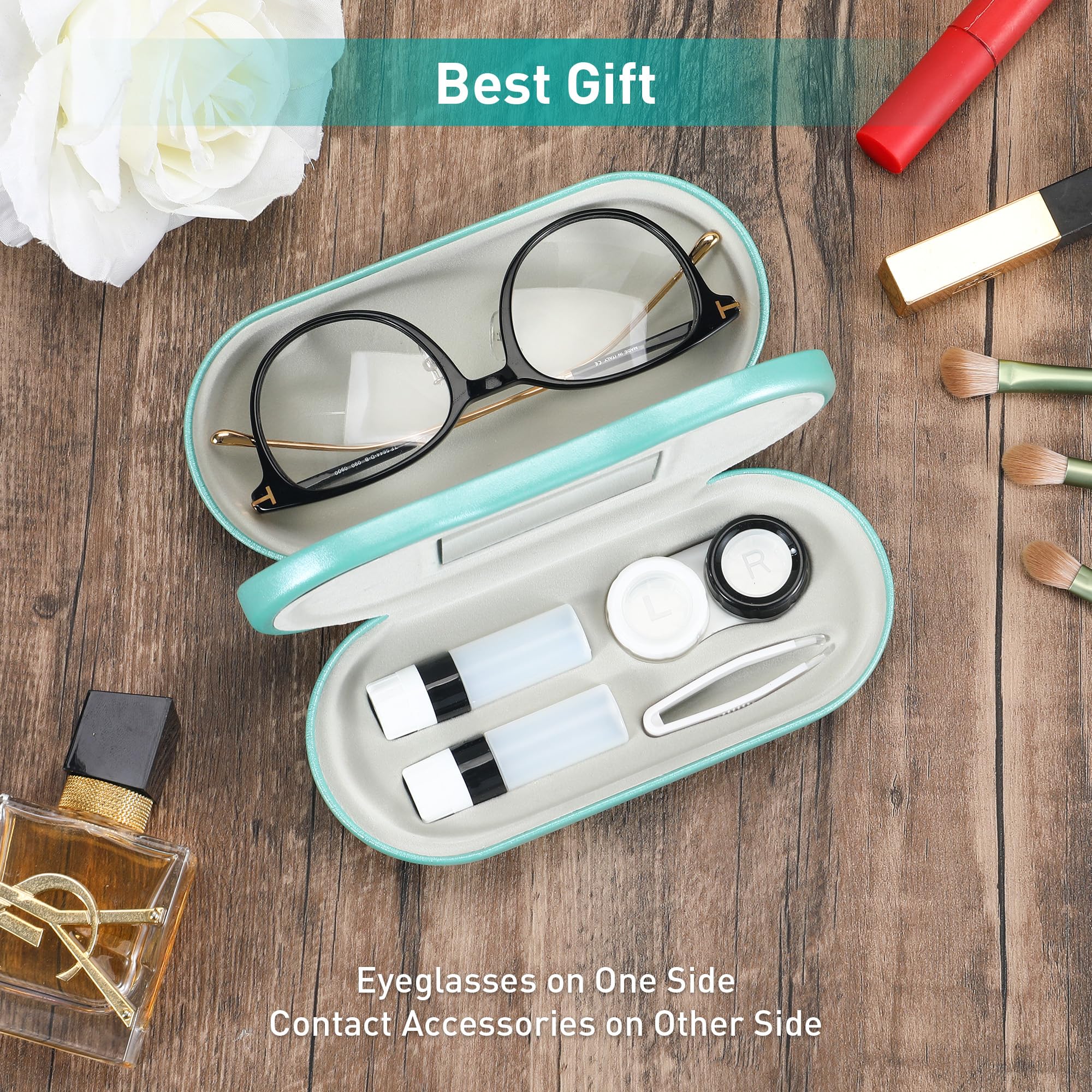 Kit inclus MUF: bouteilles et pince pour lentilles, voyage facile.