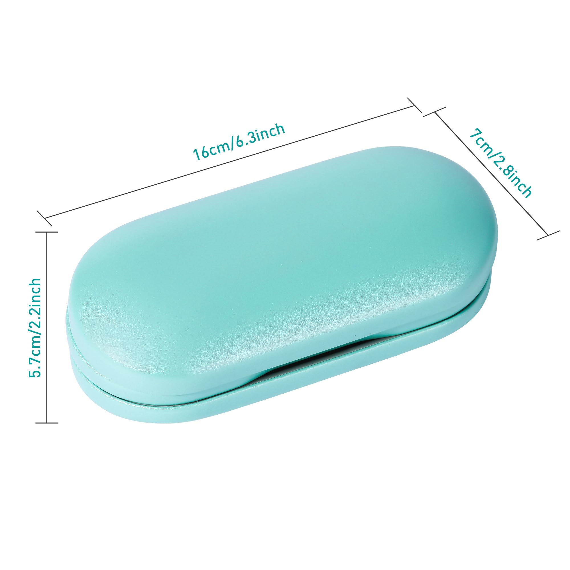 Étui MUF double-face pour lunettes et lentilles, séparation claire et pratique.