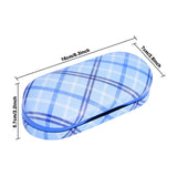 Étui Muf lentilles et lunettes avec miroir intégré et design bleu plaid.