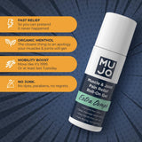 Bouteille Mujo Extra Oomph en action soulage les douleurs articulaires.