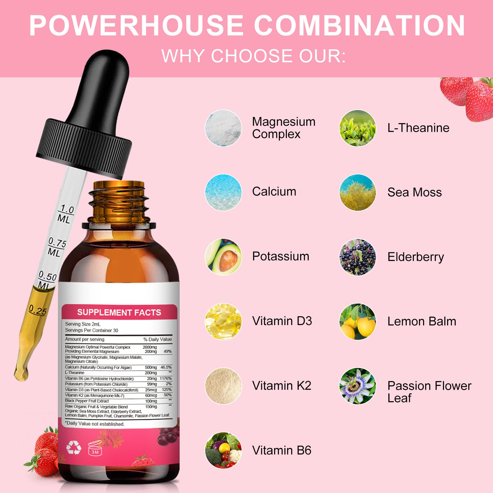 Mulittea Magnesium Glycinate Liquide — gouttes avec pipette, assimilation efficace et pratique au quotidien.