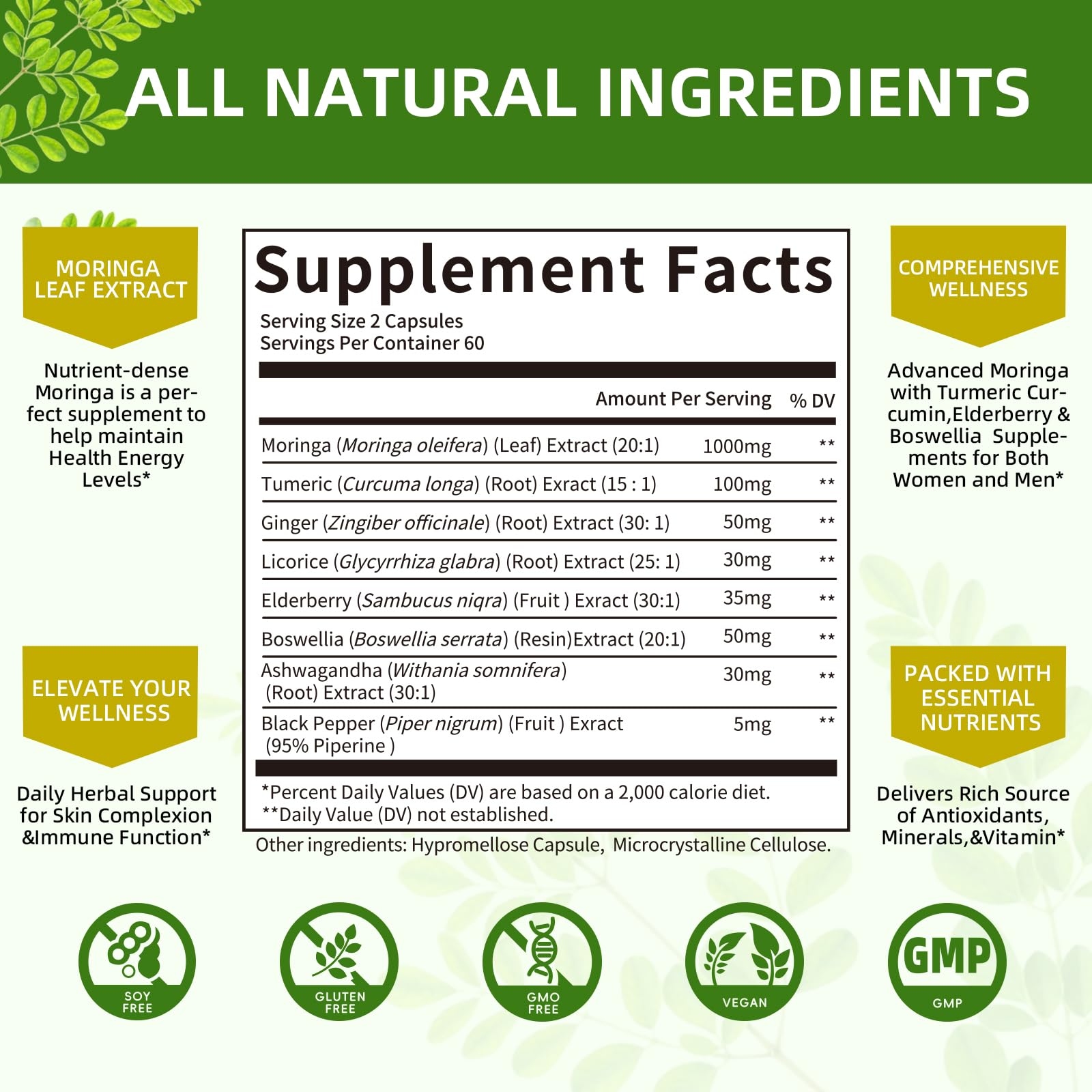 Ingrédients 100% naturels et sans OGM pour une approche végétale.