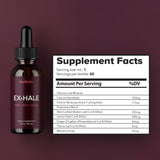 Bouteille Mullein Exhale Drops sur table, présentation soignée.