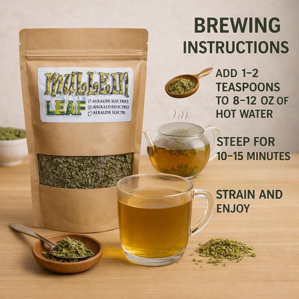 Mullein Leaf: infusion chaude libère un arôme doux et naturel pour le moment détente.