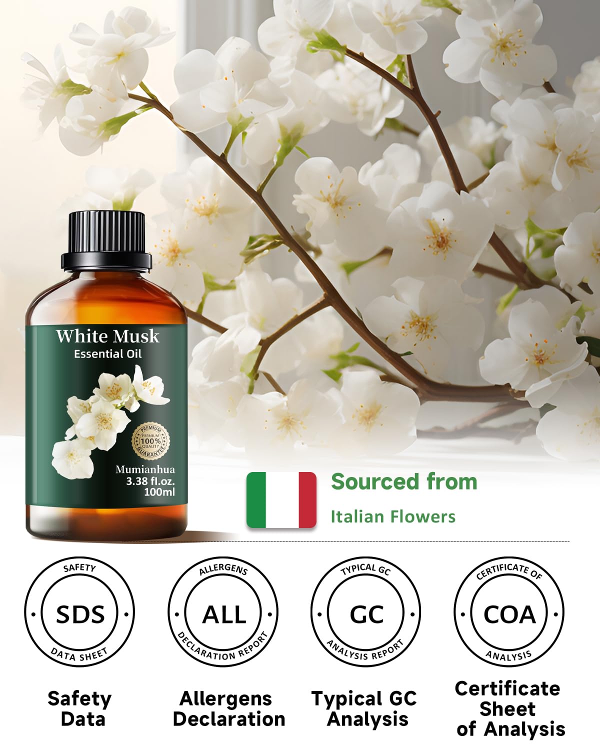 Mumianhua bougie musc blanc pour ambiance chaleureuse.