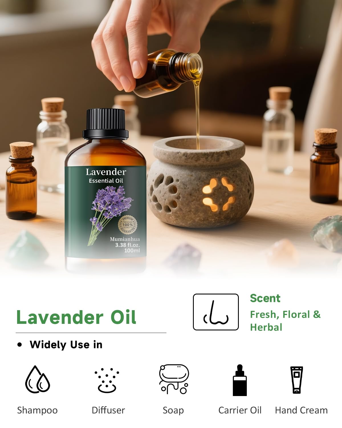 Mumianhua Lavande: spray extérieur pour patio et détente.
