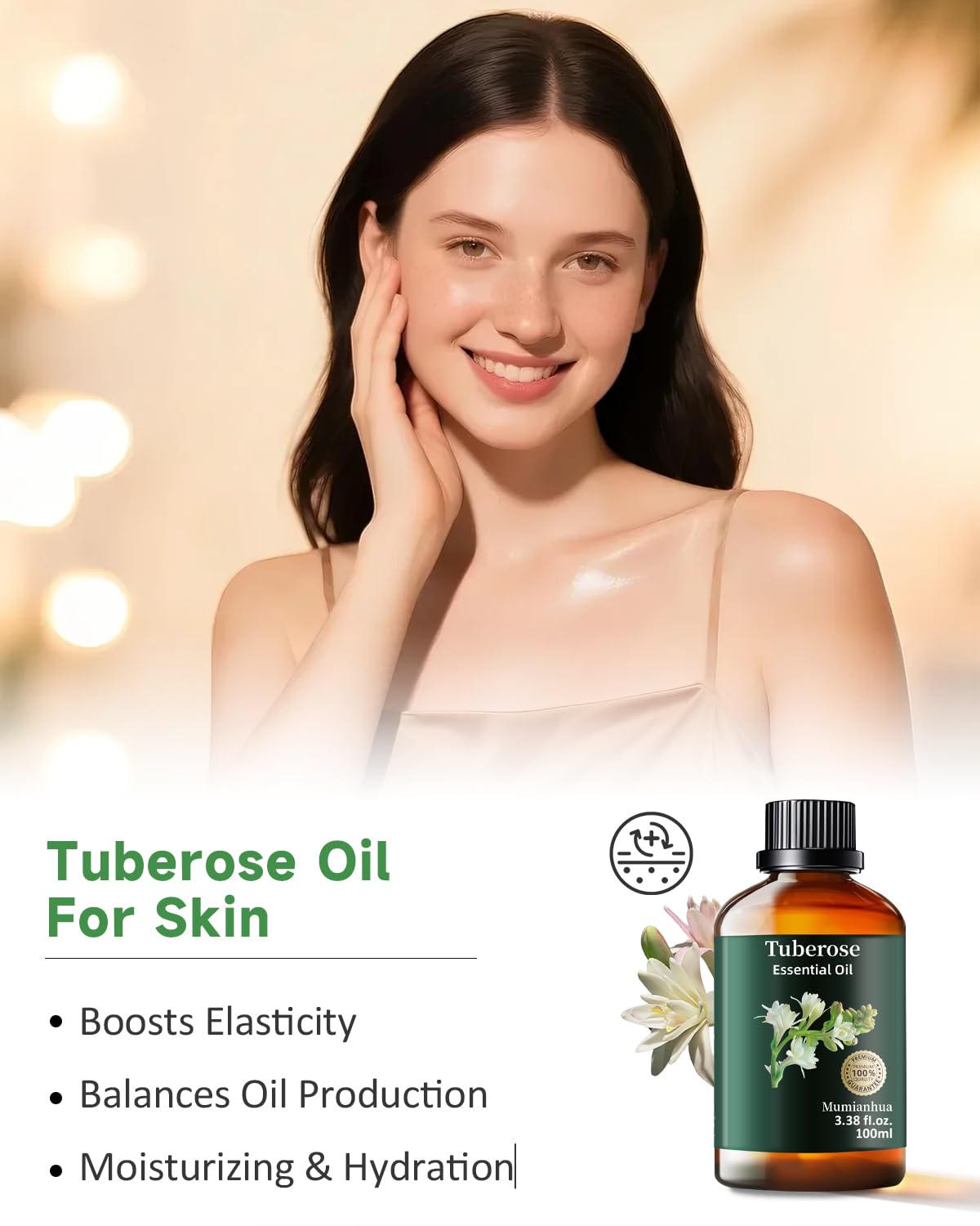 Serum visage tubereuse Mumianhua, soin sensoriel et nourrissant.