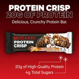 Barre Musashi Protein Crisp avec chocolat lait et cacahuètes pour une dégustation gourmande