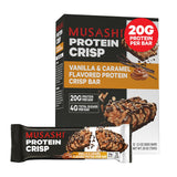 Barre MUSASHI Protéine Crisp emballage, collation rapide idéale.