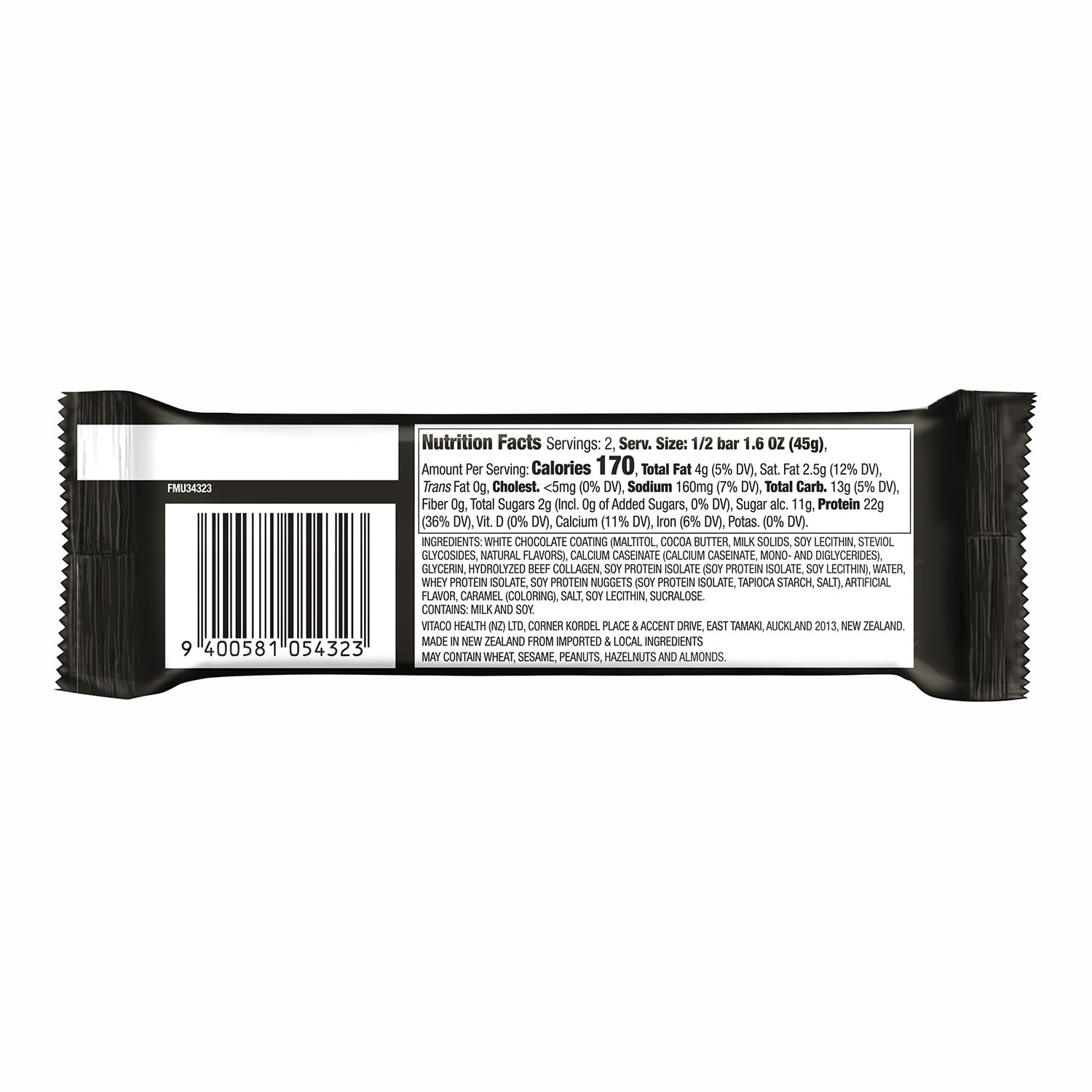 Texture onctueuse chocolat blanc, barre MUSASHI idéale pour un encas gourmand.