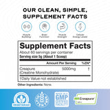 Bouteille de Creapure Creatine Monohydrate 300 g prête à l’emploi.