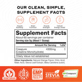 Muscle Feast Creapure – étiquette A+ et pureté élevée, signe de qualité.
