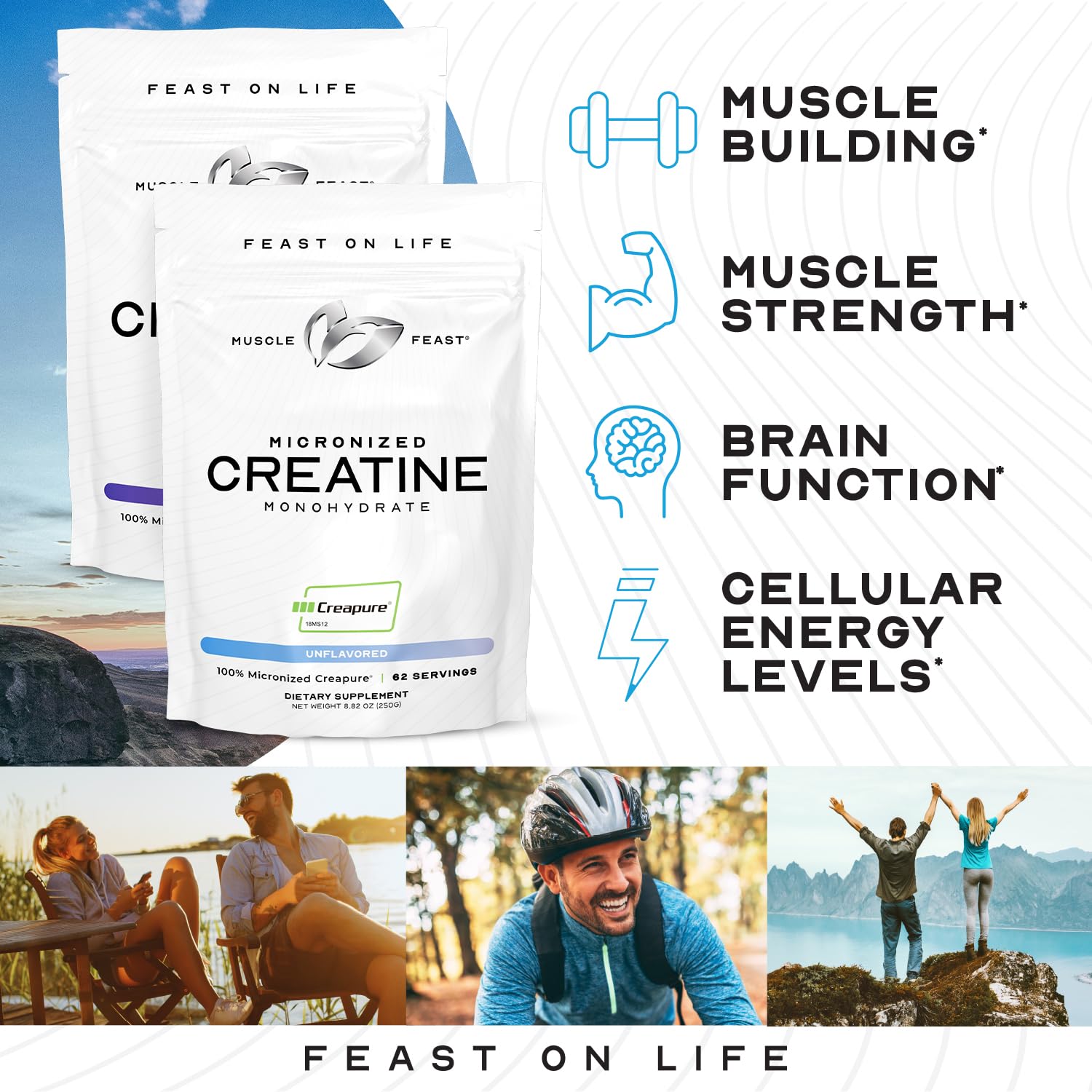 Muscle Feast Creapure, mélange rapide sans grumeaux dans votre boisson.