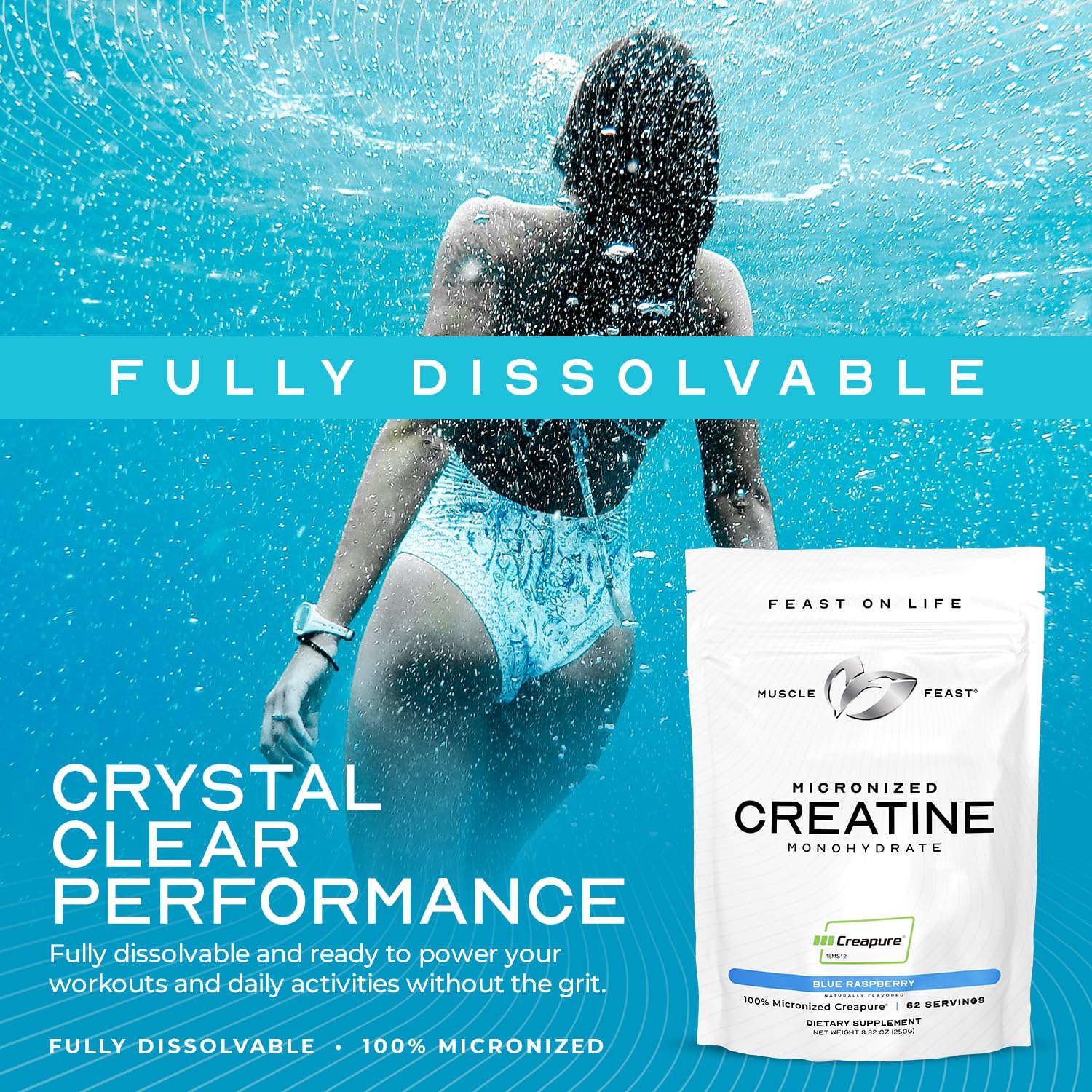 Muscle Feast Creapure orange post-entraînement; récupération potentielle