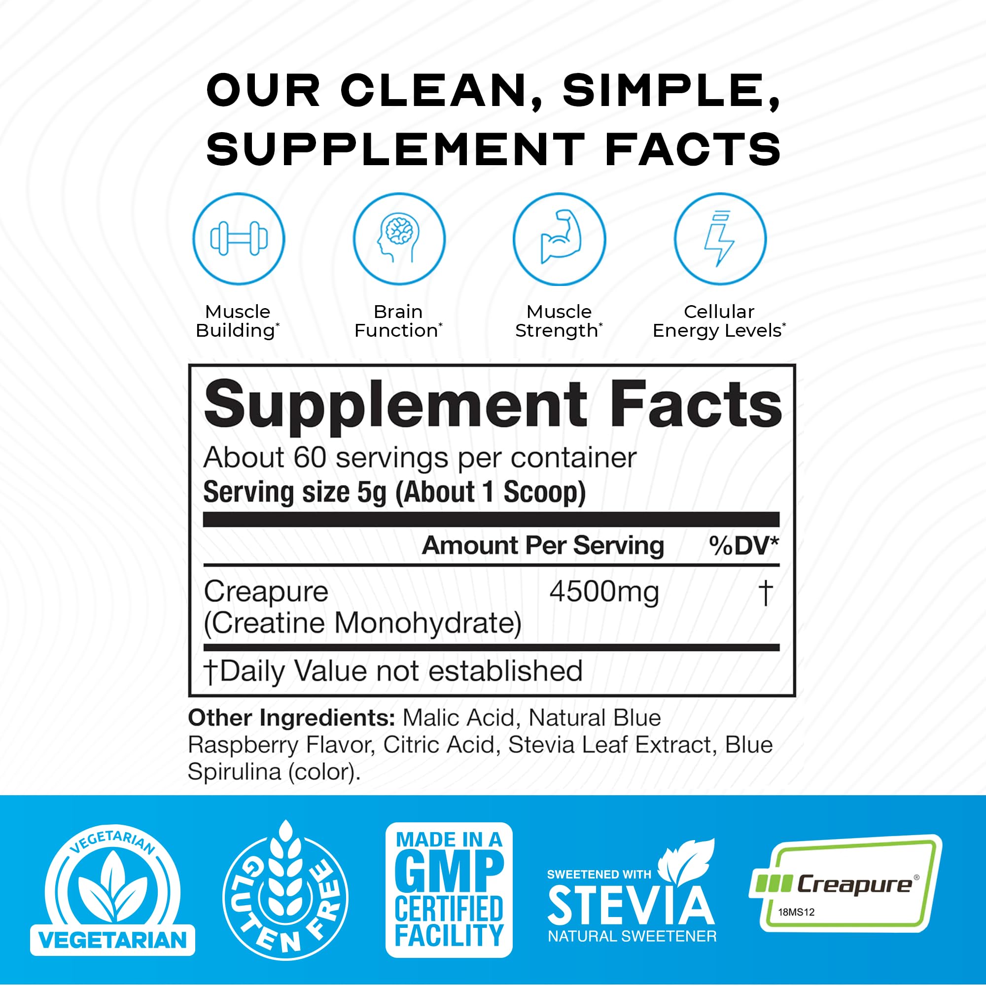 Muscle Feast Creapure 60 portions, dosage quotidien pratique.