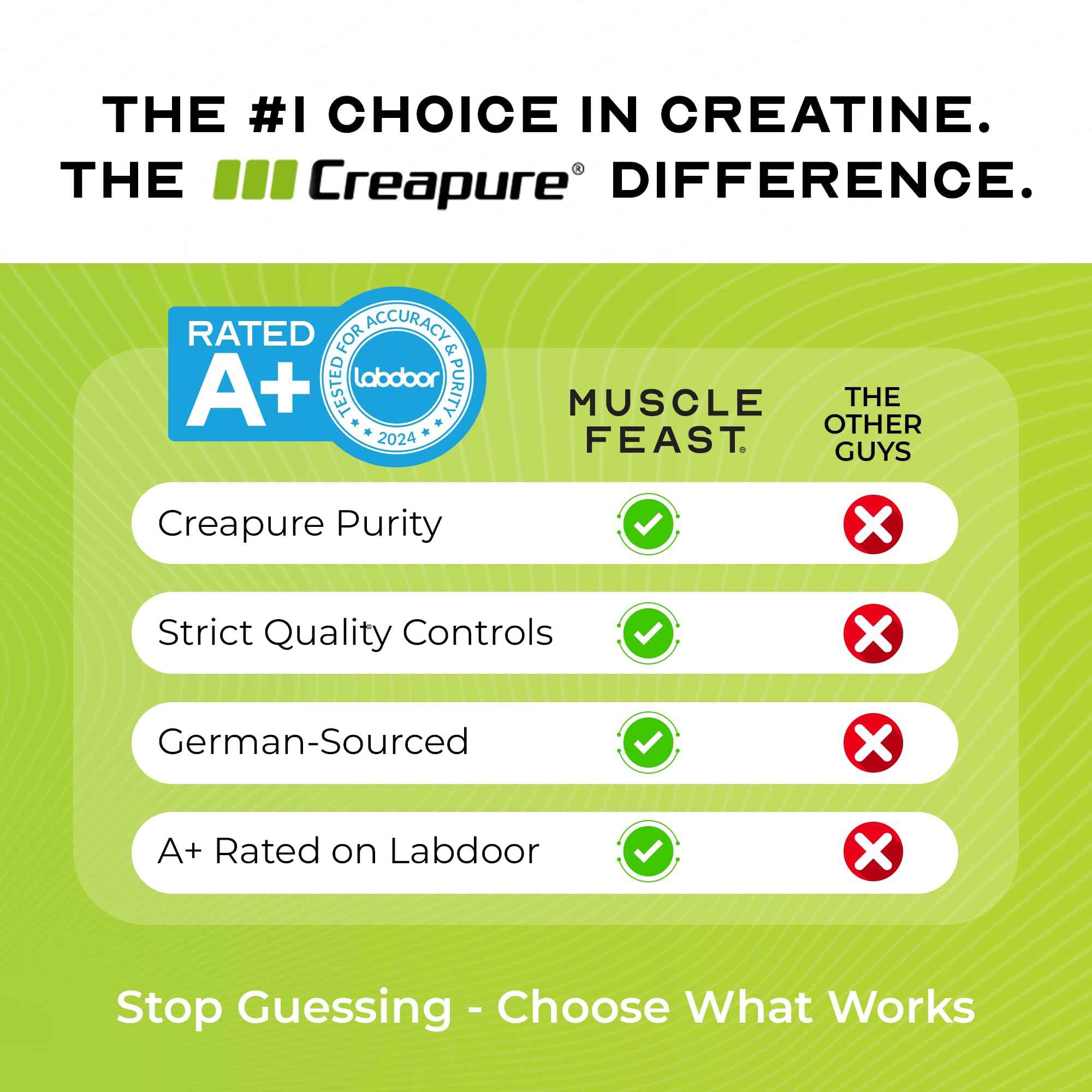 Muscle Feast Creapure Poudre : saveur pomme verte naturelle.