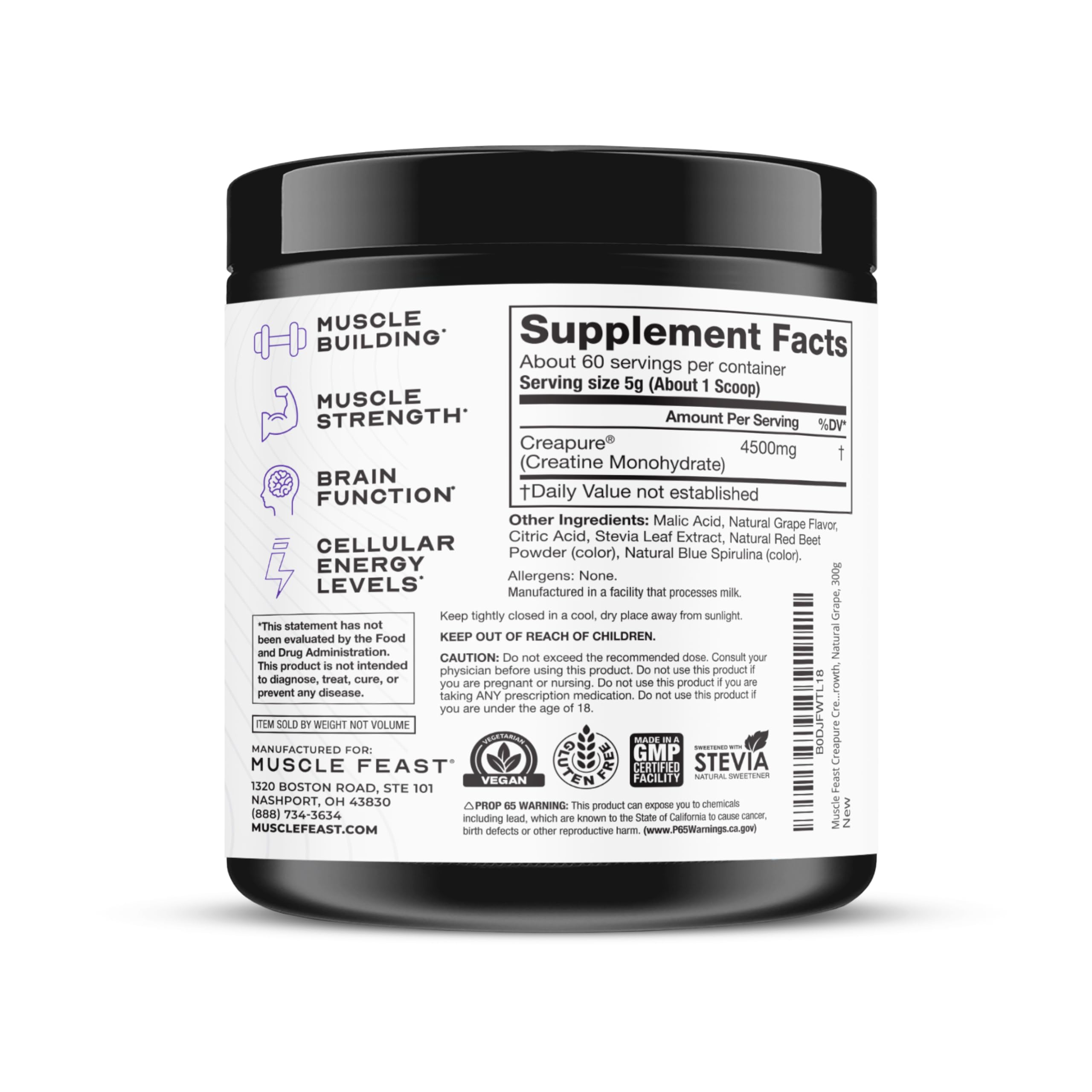Muscle Feast Creapure Récupération: aide récupération après séance intense