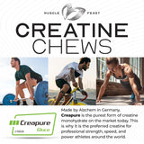 Muscle Feast Creatine Chews : tablettes citron-lime faciles à prendre après l effort.