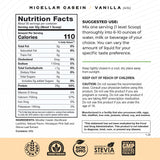 Muscle Feast poudre-caseine-micellaire-vanille-etiquette-nouvelle: emballage clair, qualité micellaire garantie.