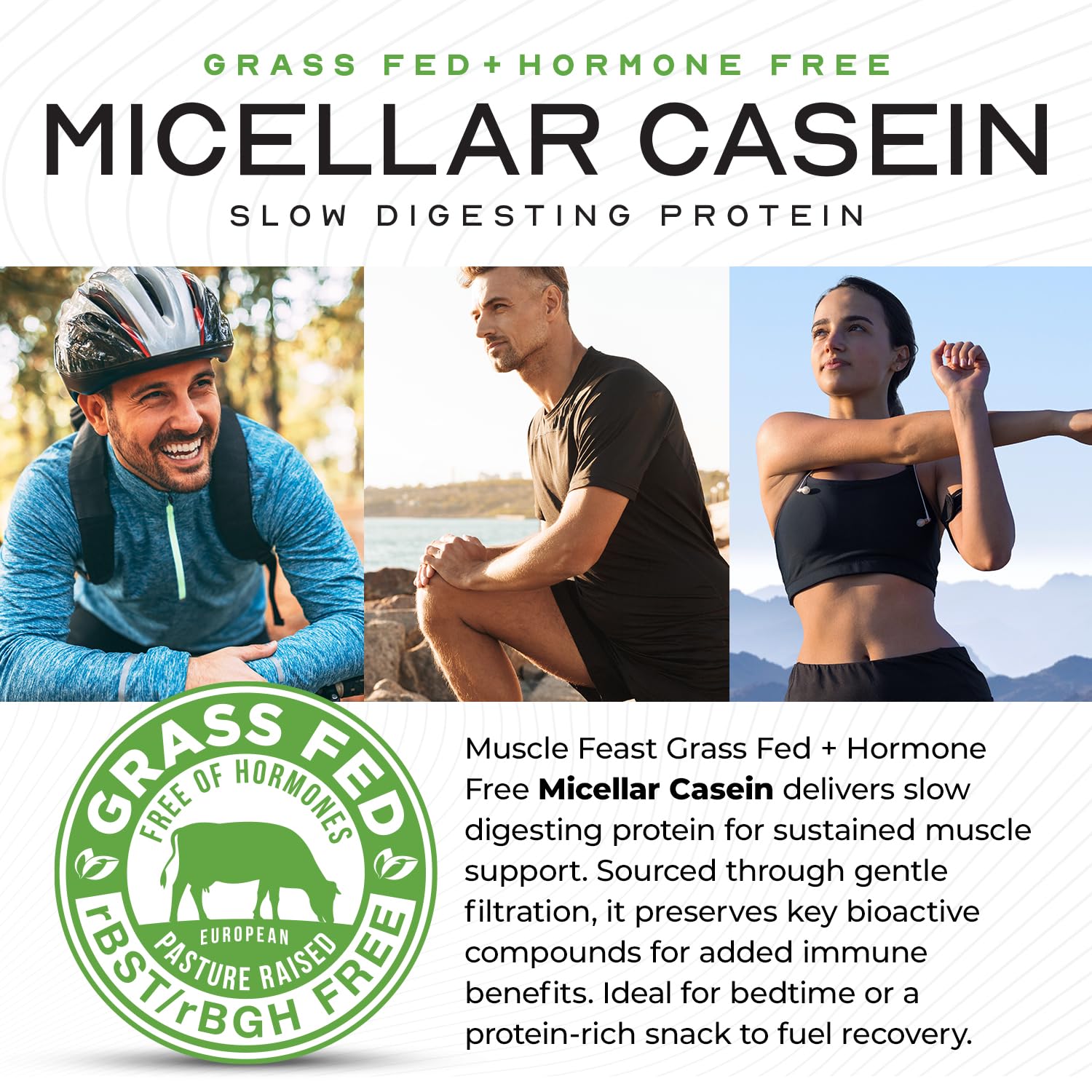 Muscle Feast poudre-caseine-micellaire-vanille-scoop: dose précise pour un apport protéique constant.