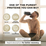 Muscle Feast protéine isolate emballage design neuf, qualité et traçabilité visibles.