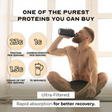Muscle Feast protéine whey vanille: mélange lisse pour boisson après séance.