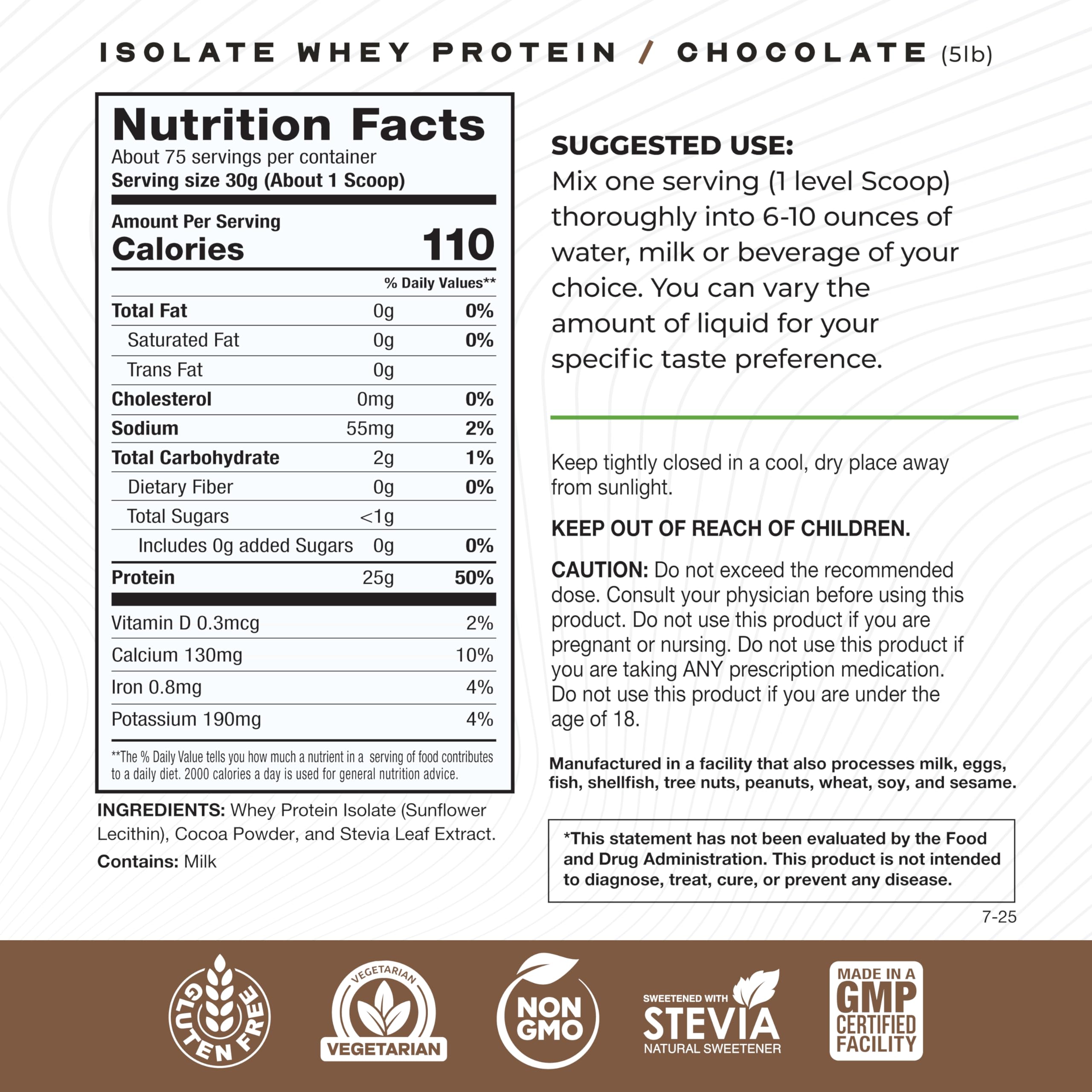Muscle Feast Whey Isolate, poudre chocolat, sans sucre ajouté, parfait pour les macronutriments.