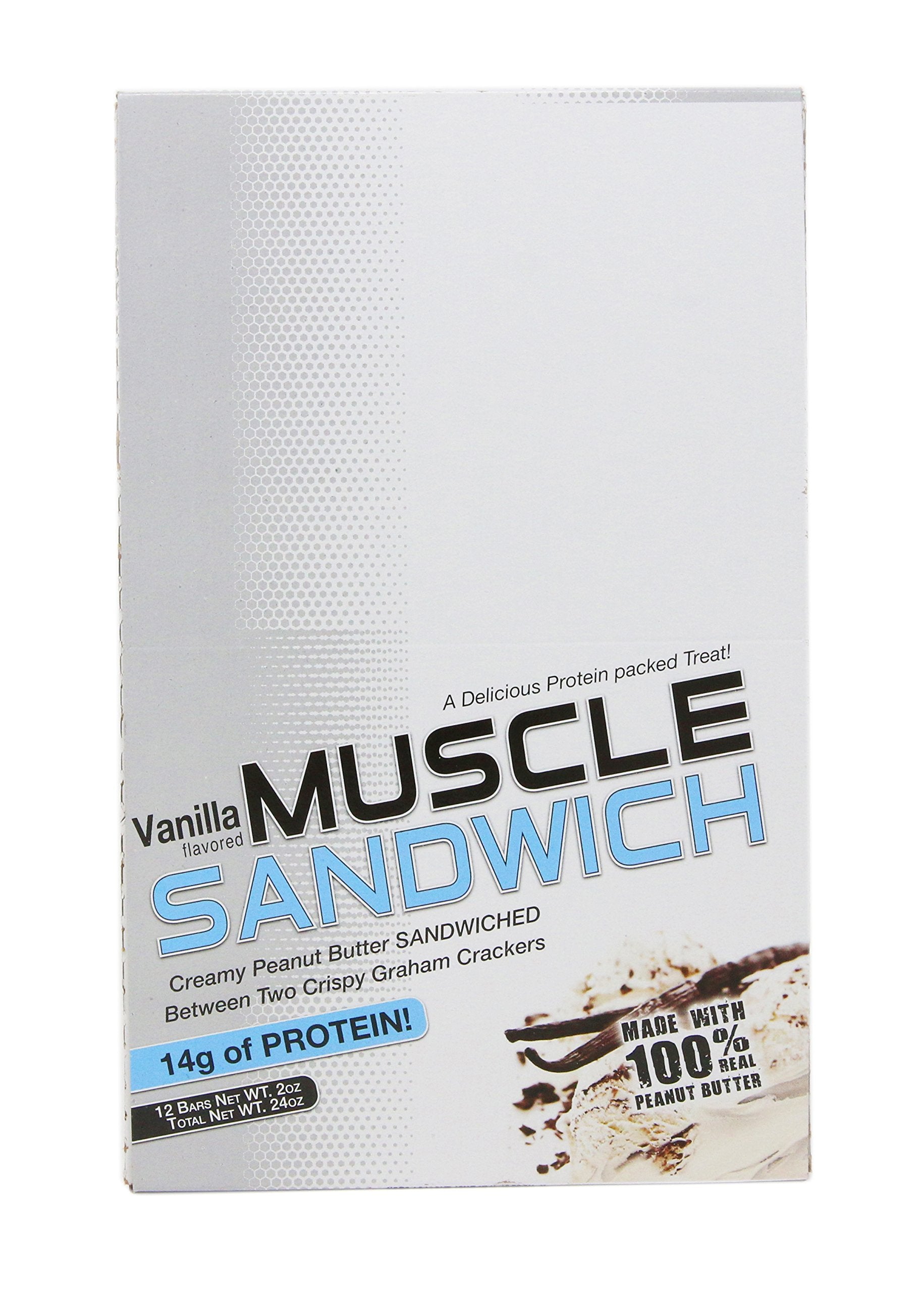 Muscle Foods Muscle Sandwich Vanille Beurre de cacahuète, gorgé de saveurs et rassasiant.