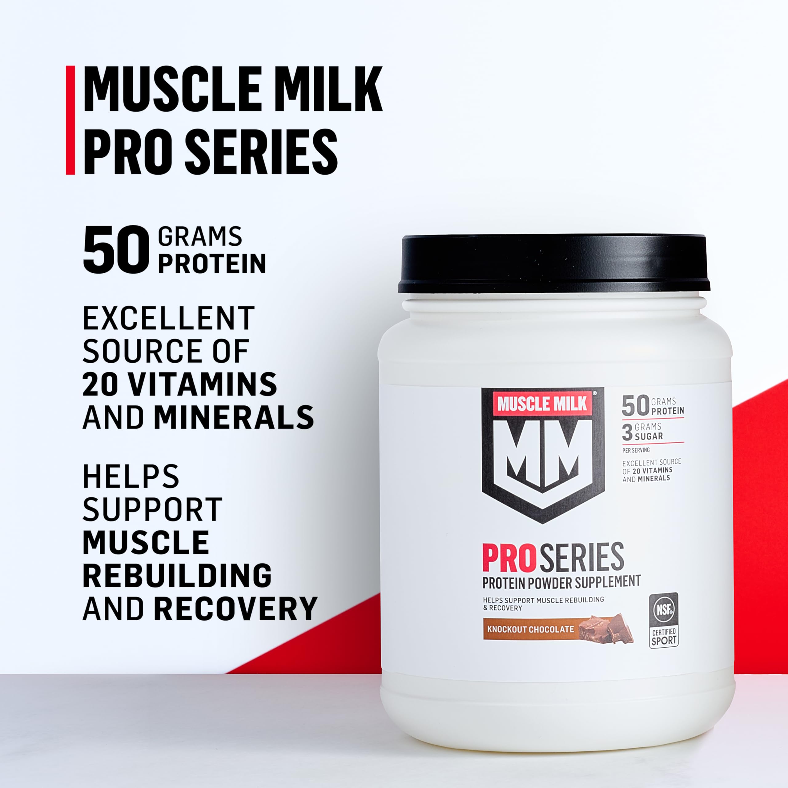 Acides aminés essentiels issus de la protéine Muscle Milk Pro Series pour soutien potentiel