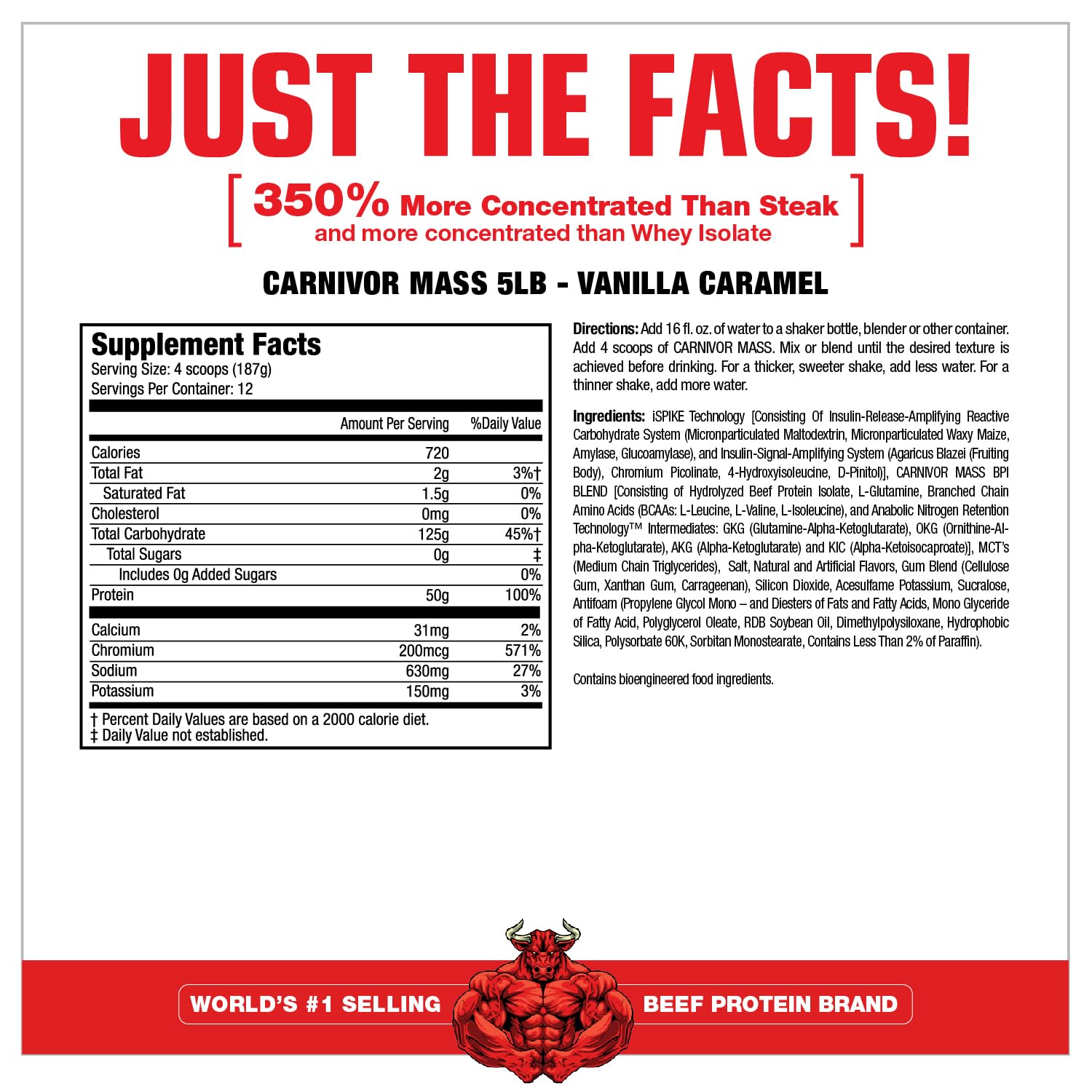 MuscleMeds Carnivor Mass: shake dans verre, source pratique d'apport protéique