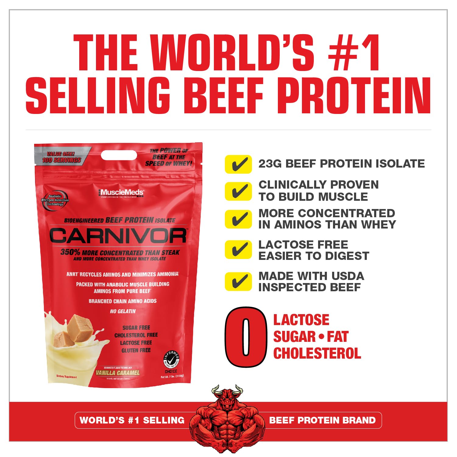 MuscleMeds Carnivor – mélange prêt dans le verre, riche en BCAA et créatine