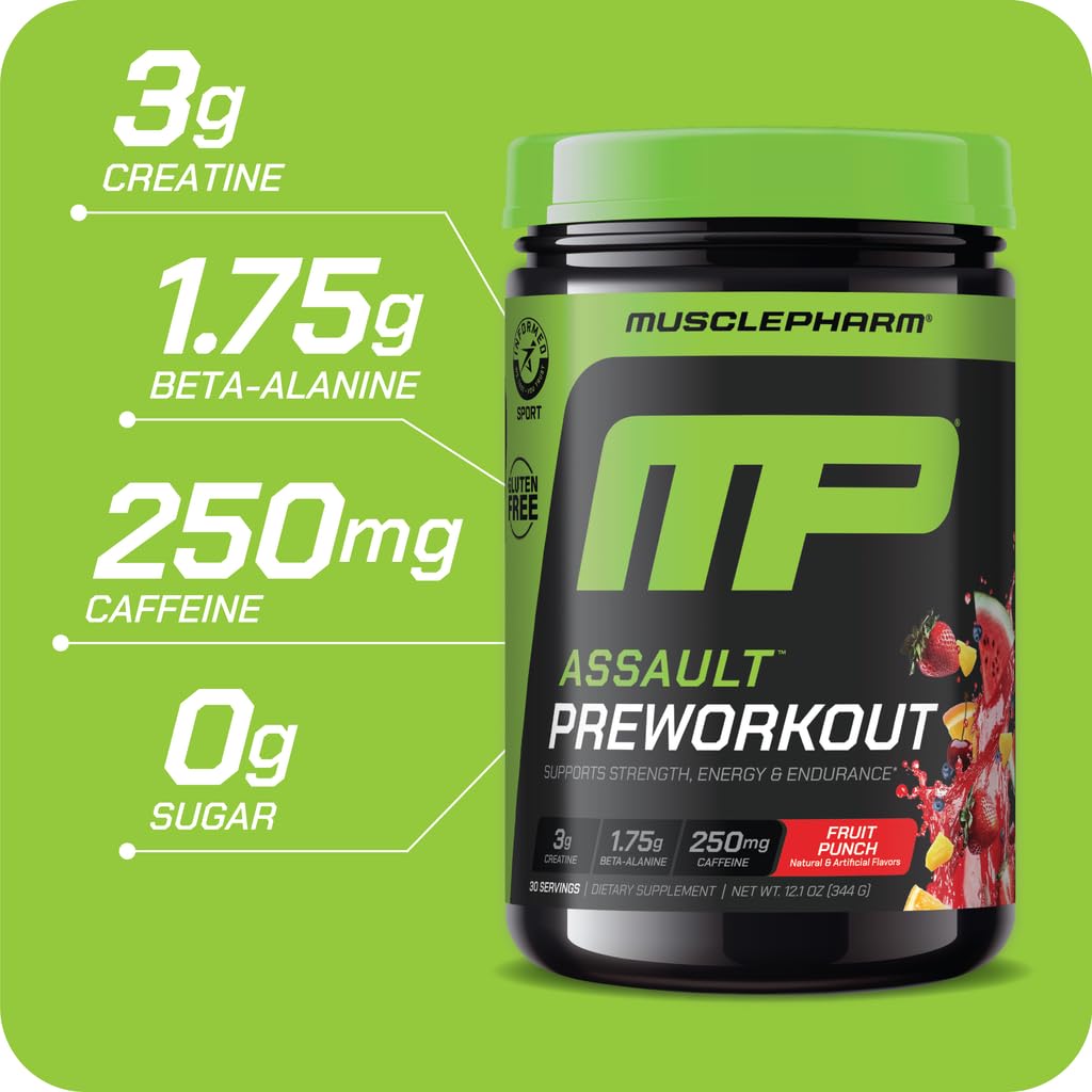 MusclePharm Assault bétaïne anhydre énergie soutenue lors de l'entraînement