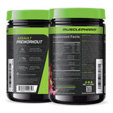 MusclePharm Assault – emballage et logo visibles pour la marque.