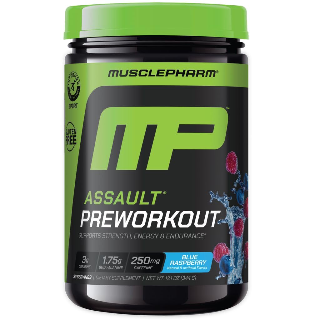MusclePharm Assault flacon framboise bleue prêt à l'entraînement