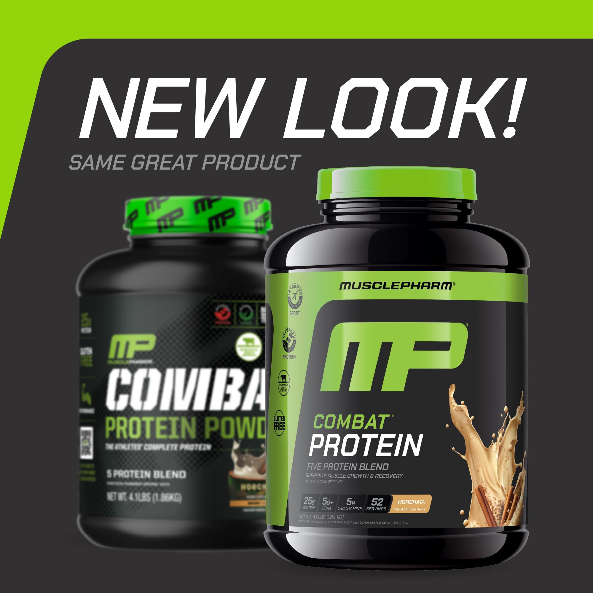 MusclePharm Combat Protein Horchata – cuillère-dose, dosage pratique après l’entraînement.